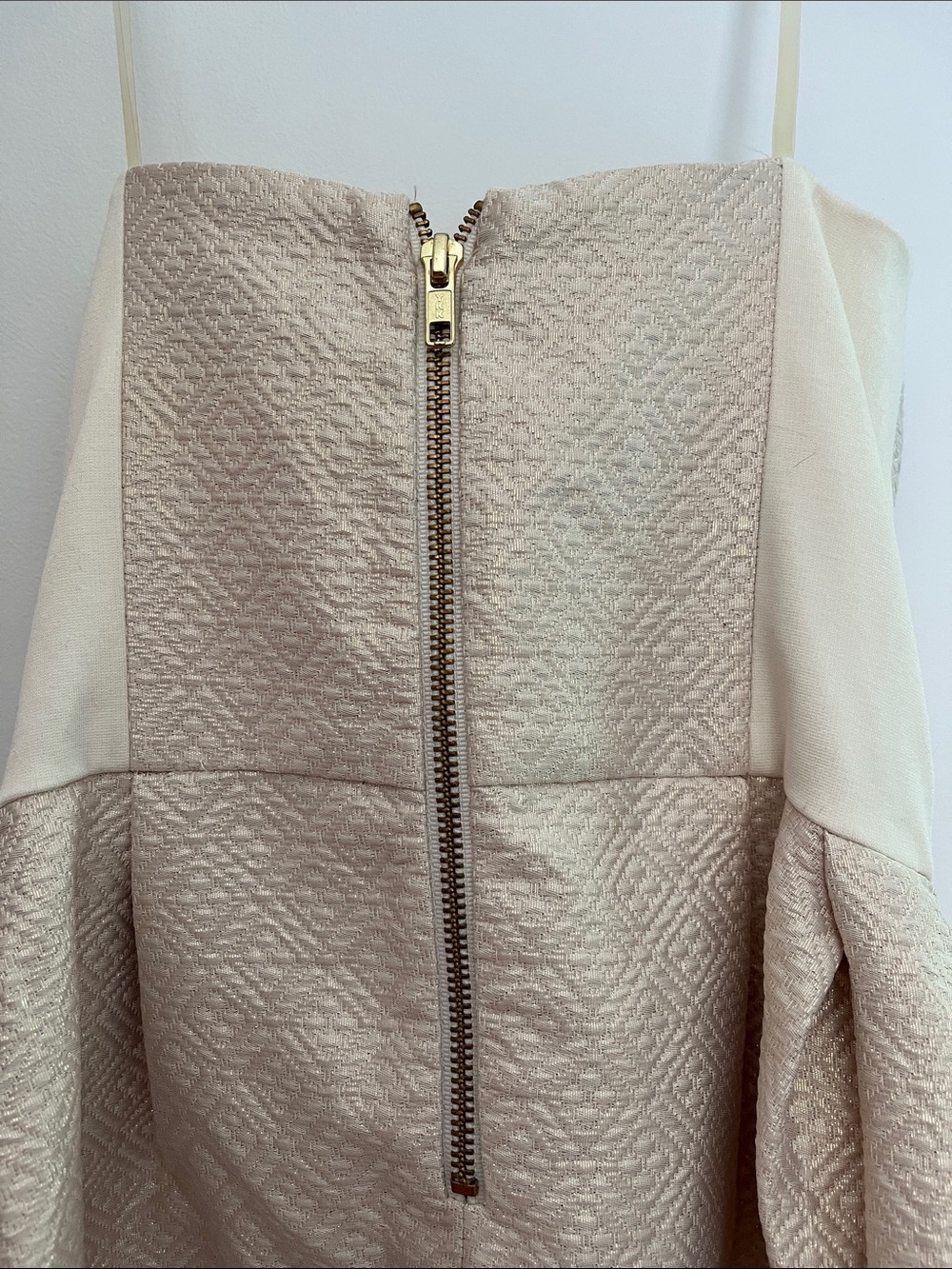 Strapless Textured Cream Dress Amanda Uprichard - Picture 3 of 4